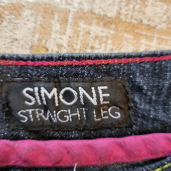 ROCA WEAR SIMONE STRAIGHT LEG JEANS Juniors SZ 13 EMBELLISHED POCKETS - Picture 3 of 10